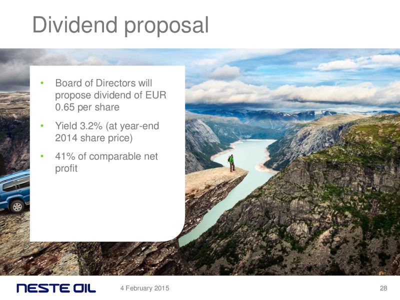 FEBRUARY 2015 INVESTOR PRESENTATION – Neste Oil – slide 27