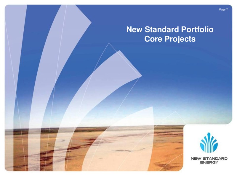 MARCH 2012 INVESTOR PRESENTATION – New Standard Energy – slide 8
