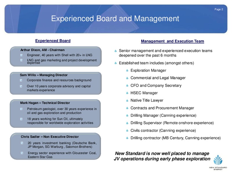 JP MORGAN SHALE CONFERENCE – New Standard Energy – slide 3