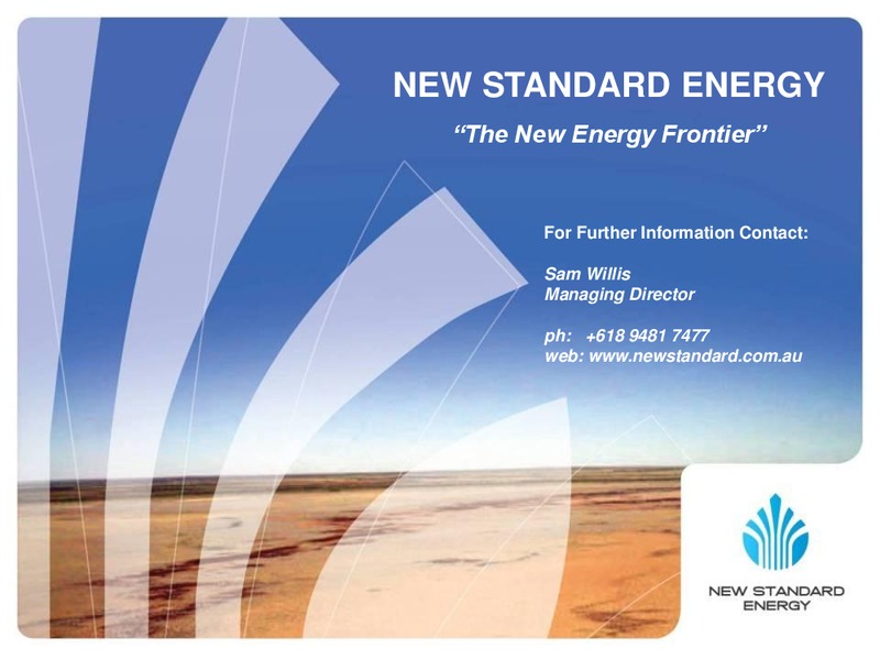JP MORGAN SHALE CONFERENCE – New Standard Energy – slide 25