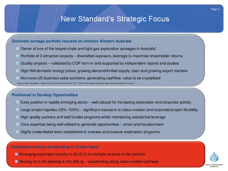 GOOD OIL CONFERENE – New Standard Energy – slide 5