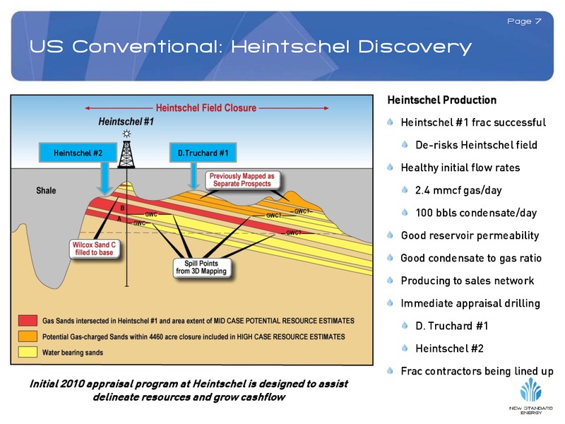 NOVEMBER 2010 INVESTOR PRESENTATION – New Standard Energy – slide 7