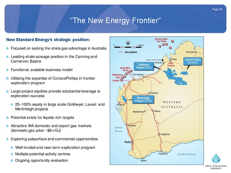 NOVEMBER 2012 INVESTOR PRESENTATION – New Standard Energy – slide 24