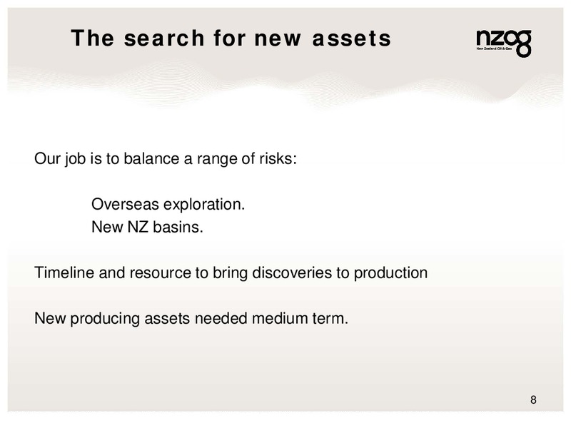 H1 2013 EARNINGS CALL – New Zealand Oil & Gas – slide 8