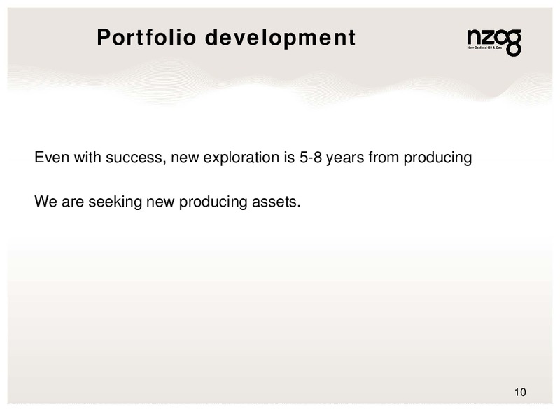 H1 2013 EARNINGS CALL – New Zealand Oil & Gas – slide 10