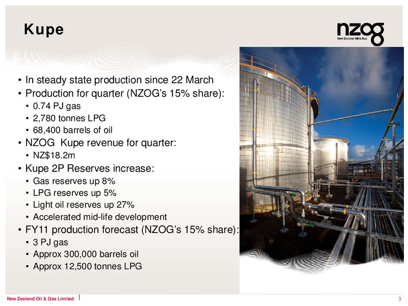 Q4 2010 EARNINGS CALL – New Zealand Oil & Gas – slide 3