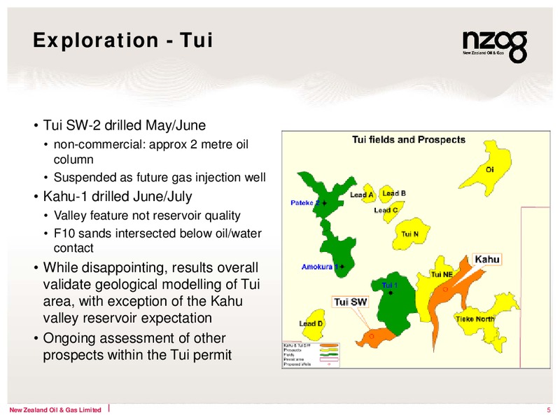 Q4 2010 EARNINGS CALL – New Zealand Oil & Gas – slide 5