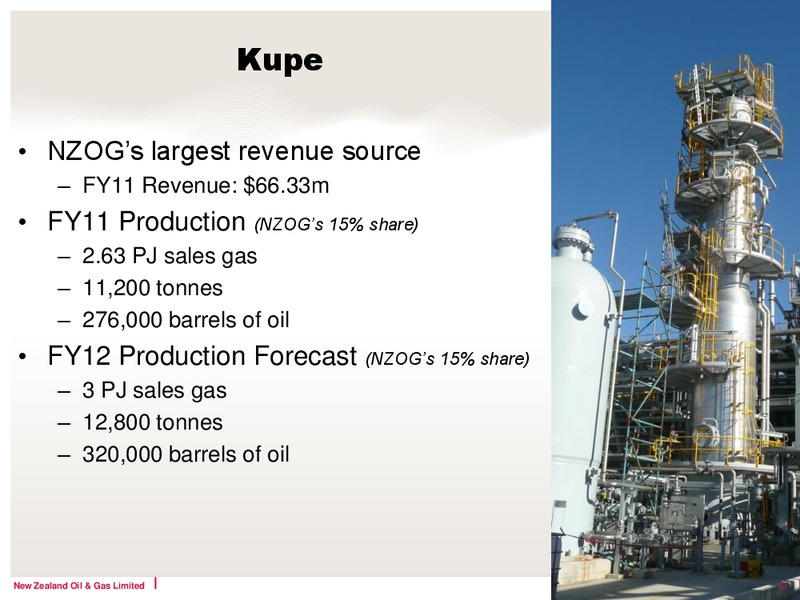 FY2011 ANNUAL RESULTS BRIEFING PRESENTATION – New Zealand Oil & Gas – slide 12