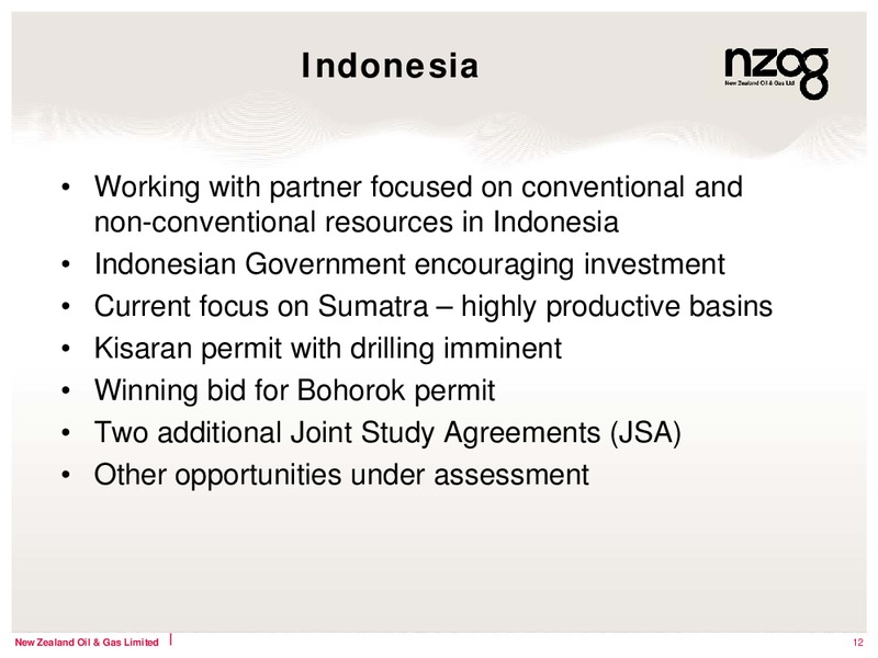 RIU GOOD OIL CONFERENCE – New Zealand Oil & Gas – slide 12