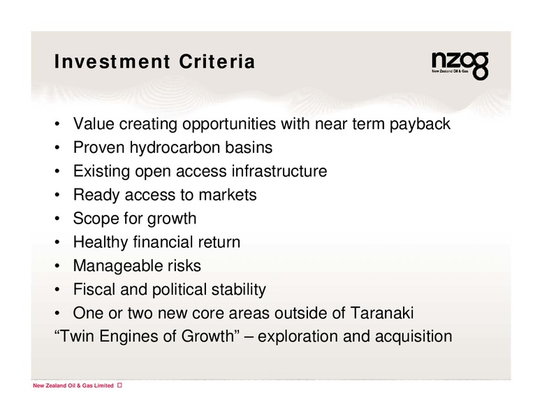 ANNUAL GENERAL MEETING – New Zealand Oil & Gas – slide 11