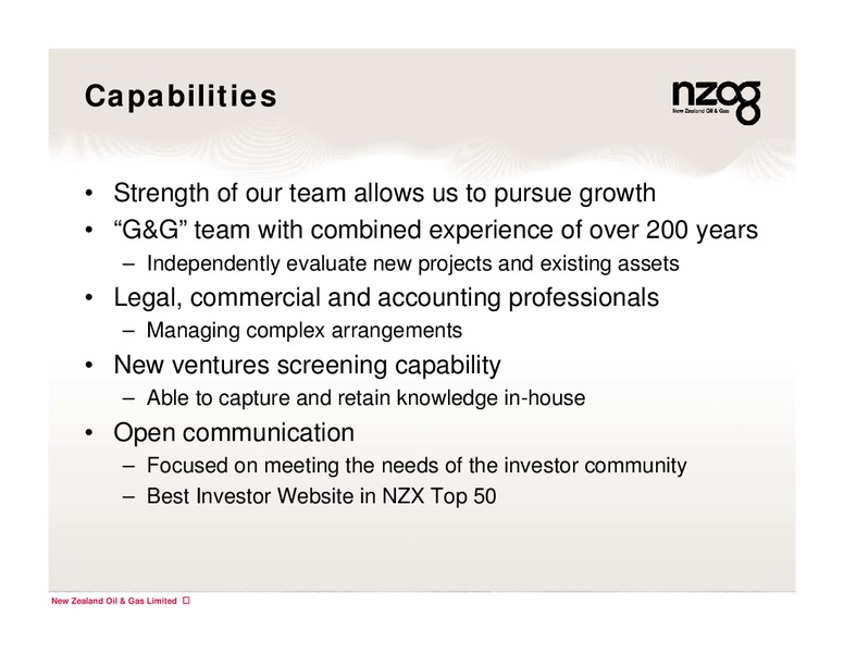 ANNUAL GENERAL MEETING – New Zealand Oil & Gas – slide 13