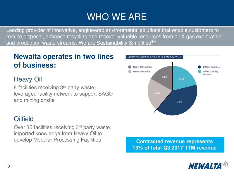 November 2017 Investor Presentation – Newalta Corp. – slide 2