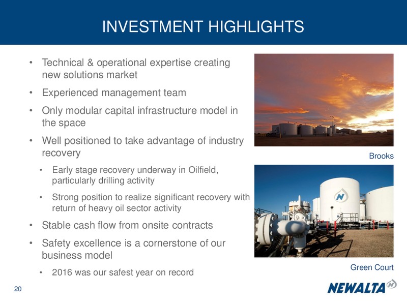 November 2017 Investor Presentation – Newalta Corp. – slide 19