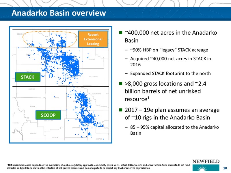 YE 2016 Update and Outlook – Newfield Exploration Co. – slide 10