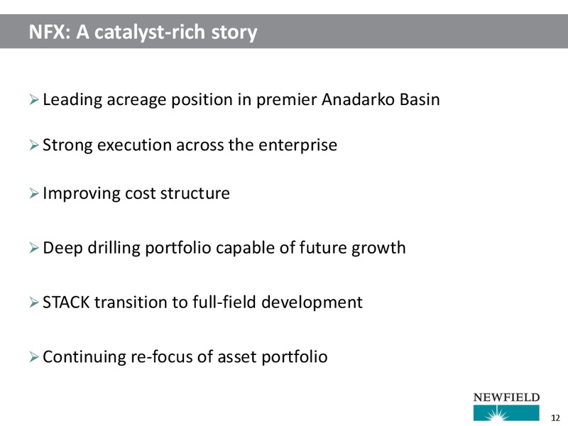 JP Morgan Inaugural Energy Conference – Newfield Exploration Co. – slide 12