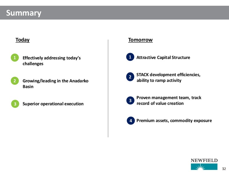 UBS Houston Energy Bus less Tour – Newfield Exploration Co. – slide 12