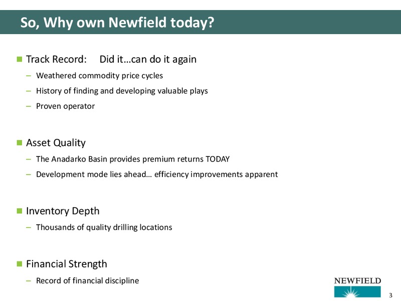 Bank of America Energy Conference – Newfield Exploration Co. – slide 3