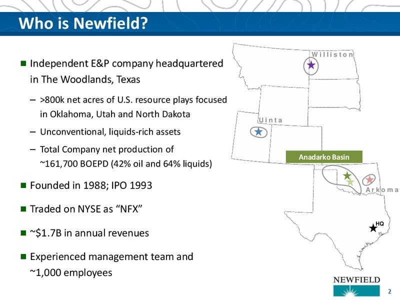 BAML Leveraged Finance Conference – Newfield Exploration Co. – slide 2
