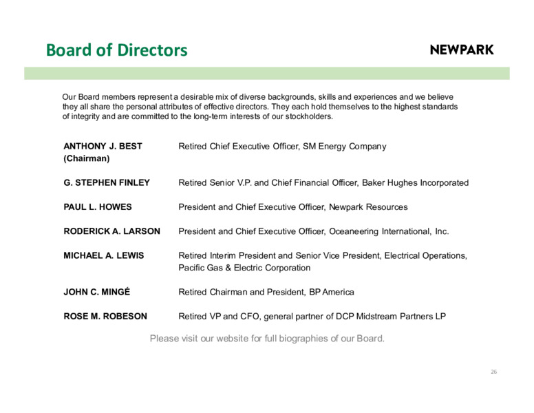 August 2021 Investor Materials – Newpark Resources Inc. – slide 24