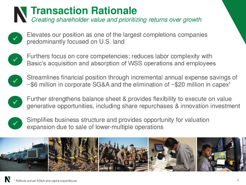 Sale of Well Support Services – Nextier Oilfield Solutions – slide 3