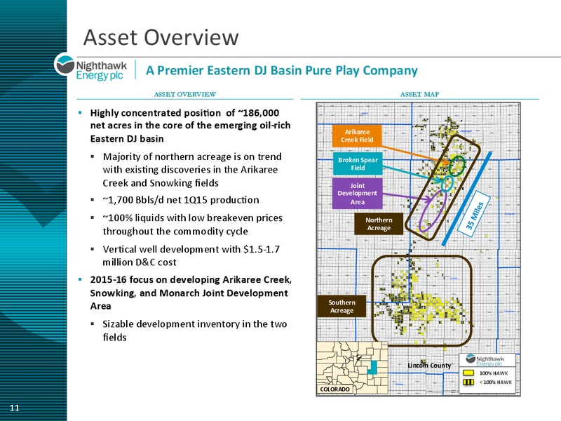 JUNE 2015 ANNUAL GENERAL MEETING – Nighthawk Energy Plc – slide 11