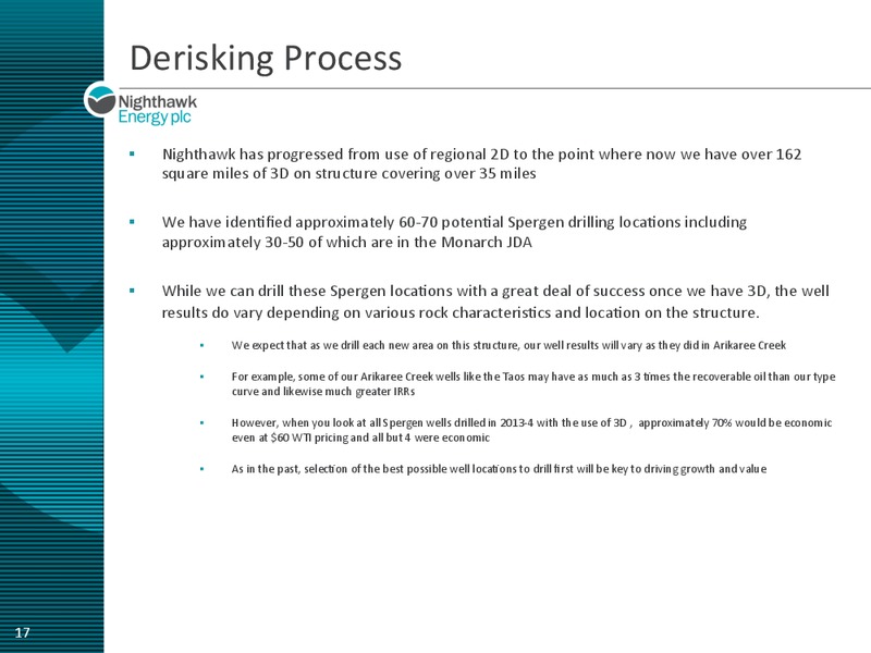JUNE 2015 ANNUAL GENERAL MEETING – Nighthawk Energy Plc – slide 17