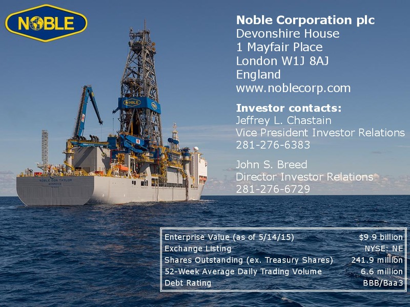 UBS GLOBAL OIL AND GAS CONFERENCE – Noble Corporation plc – slide 20