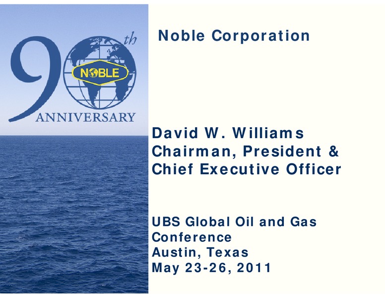 UBS GLOBAL OIL AND GAS CONFERENCE – Noble Corporation plc – slide 1