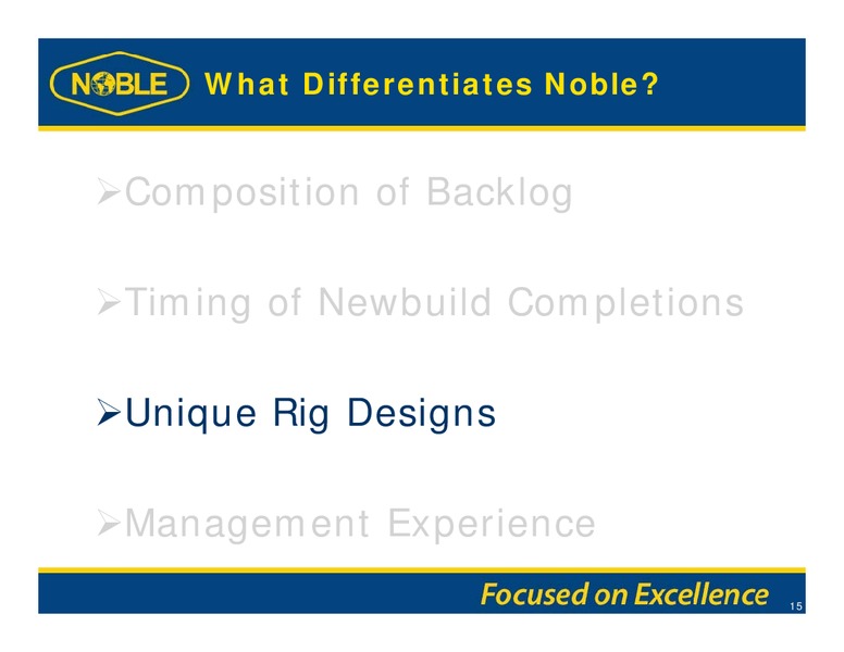 GHS 100 ENERGY CONFERENCE – Noble Corporation plc – slide 14