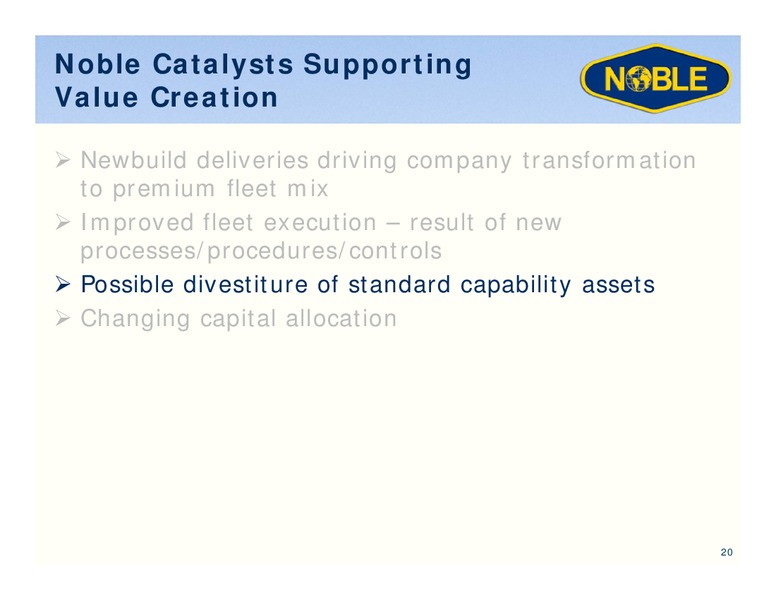 GHS 100 ENERGY CONFERENCE – Noble Corporation plc – slide 19