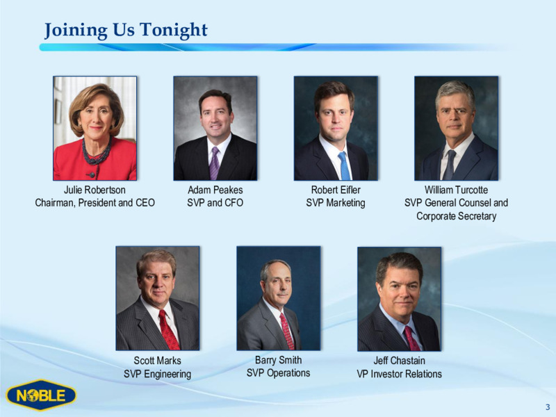 Welcome to Dinner with Noble Corporation – Noble Corporation plc – slide 2