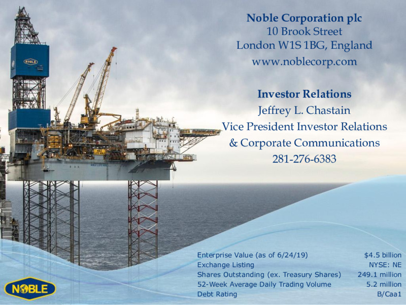 Welcome to Dinner with Noble Corporation – Noble Corporation plc – slide 21