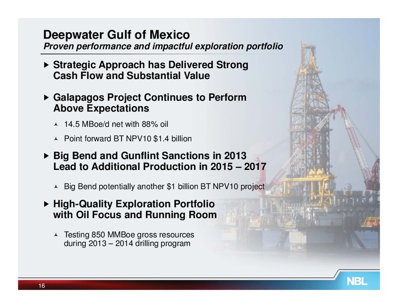 February 2013 Credit Suisse Energy Summit – Noble Energy, Inc. – slide 16