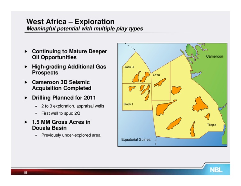 February 2011 Credit Suisse Energy Summit – Noble Energy, Inc. – slide 19