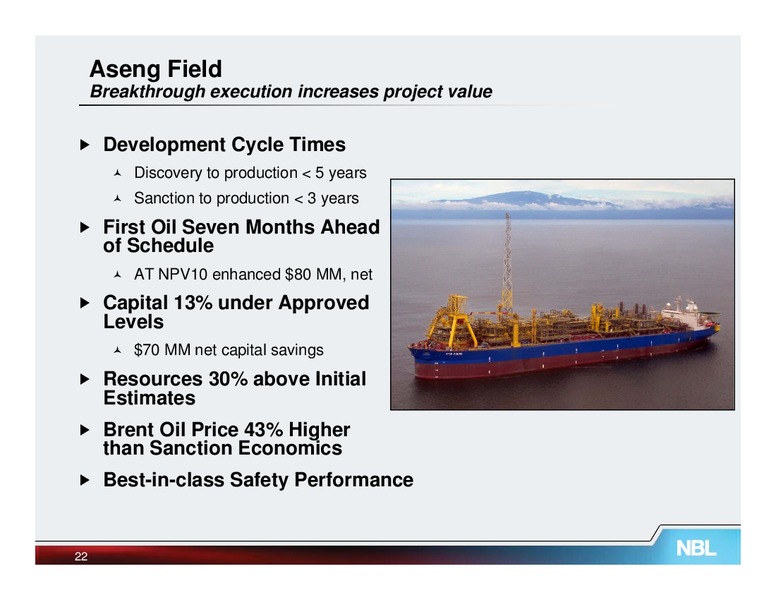 February 2012 Credit Suisse Energy Summit – Noble Energy, Inc. – slide 22