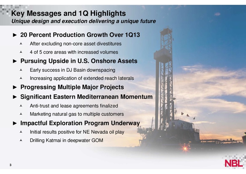 Q1 2014 Supplemental Information – Noble Energy, Inc. – slide 2