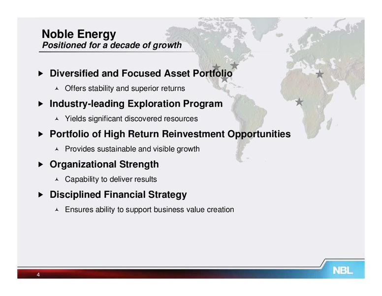 May 2012 Investor Meetings – Noble Energy, Inc. – slide 4