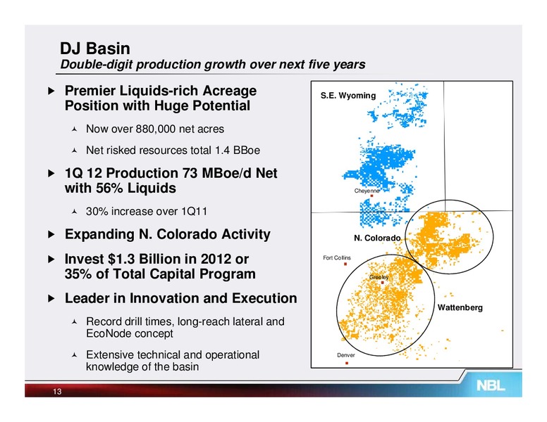 May 2012 Investor Meetings – Noble Energy, Inc. – slide 13