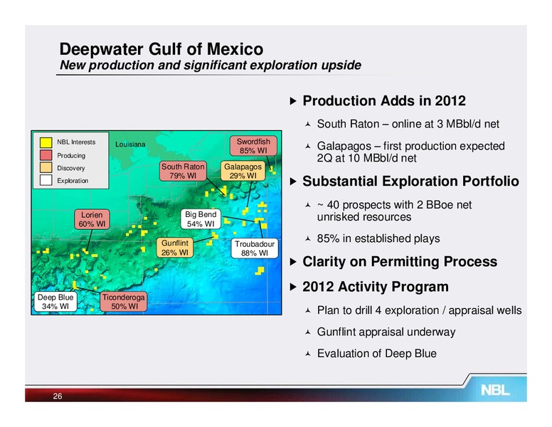 May 2012 Investor Meetings – Noble Energy, Inc. – slide 26