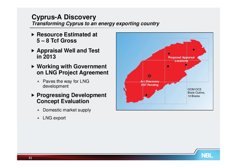 May 2013 Investor Meetings – Noble Energy, Inc. – slide 41