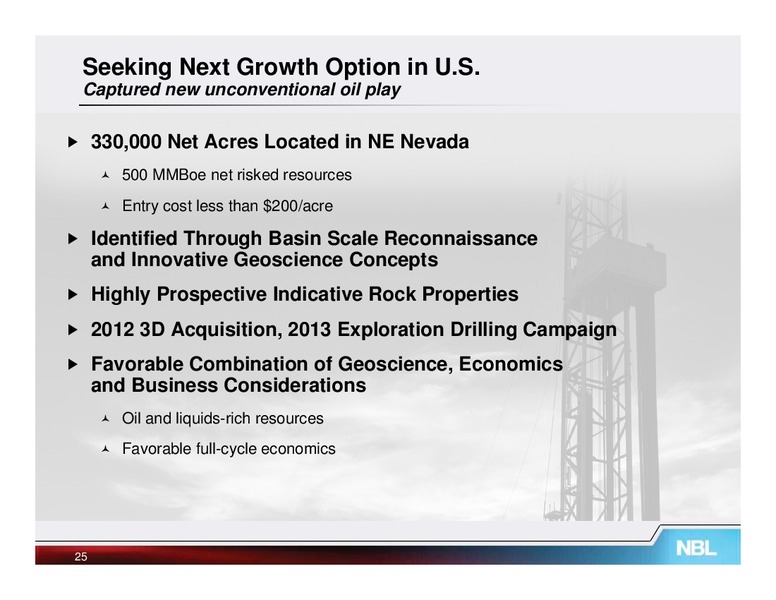 June 2012 Investor Meetings – Noble Energy, Inc. – slide 25