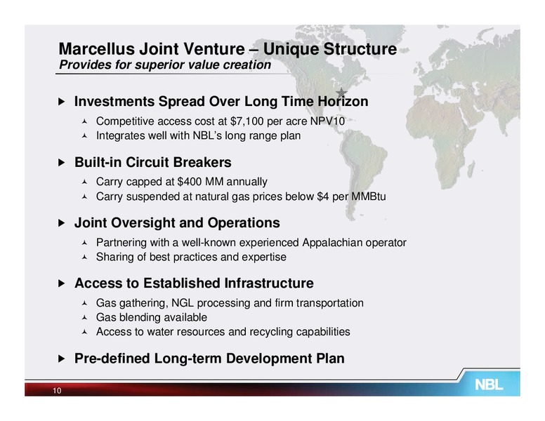 October 2011 Johnson Rice Energy Conference – Noble Energy, Inc. – slide 10