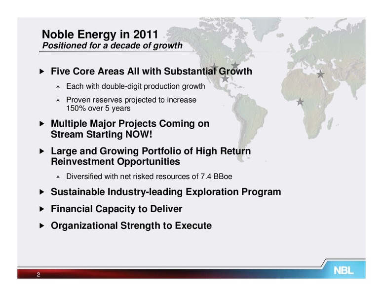 November 2011 Analyst Conference – Noble Energy, Inc. – slide 5