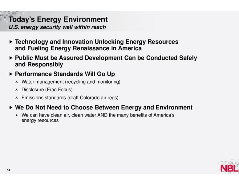 December 2013 Analyst Conference – Noble Energy, Inc. – slide 13