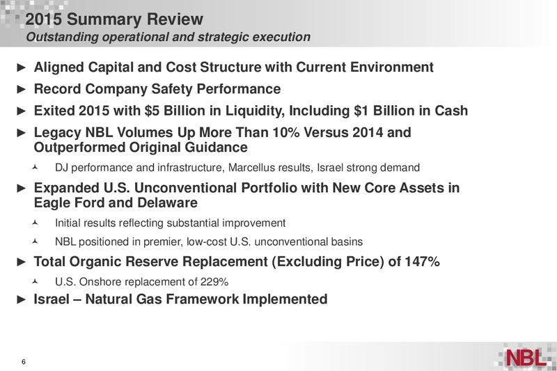 Q4 2015 Supplemental Information – Noble Energy, Inc. – slide 5