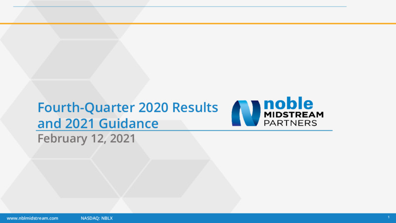 4Q 2020 Earnings Presentation – Noble Midstream Partners LP – slide 1
