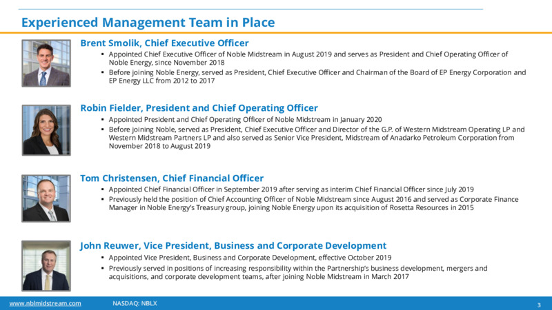 JP Morgan Energy Conference – Noble Midstream Partners LP – slide 2