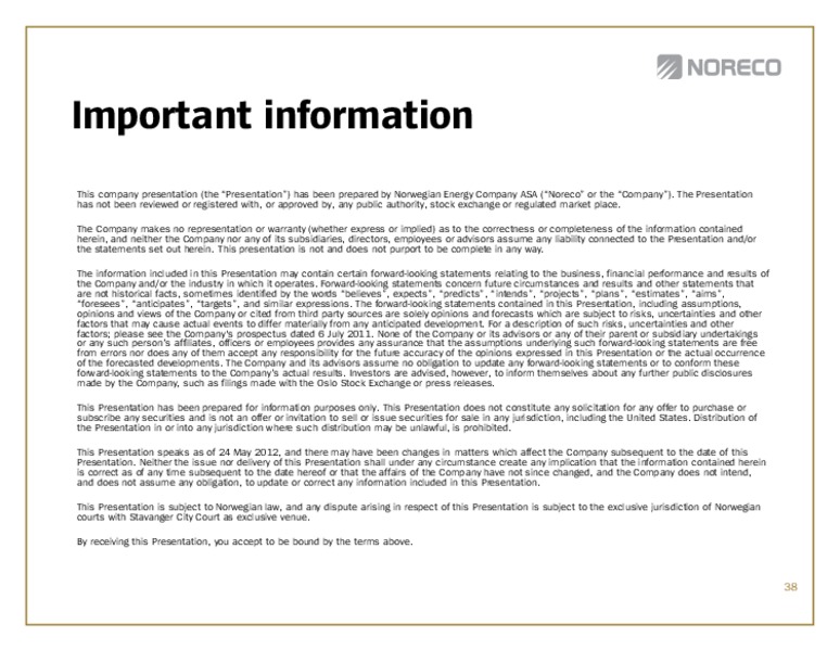 Q! 2012 – Noreco – slide 38