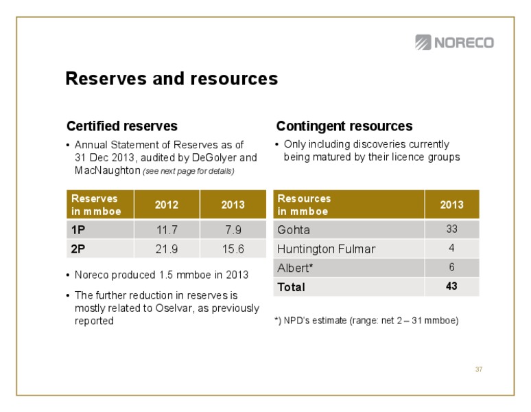Q2 2014 RESULTS – Noreco – slide 37
