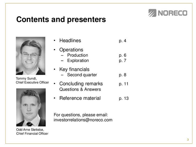 Q2 2015 Results – Noreco – slide 2